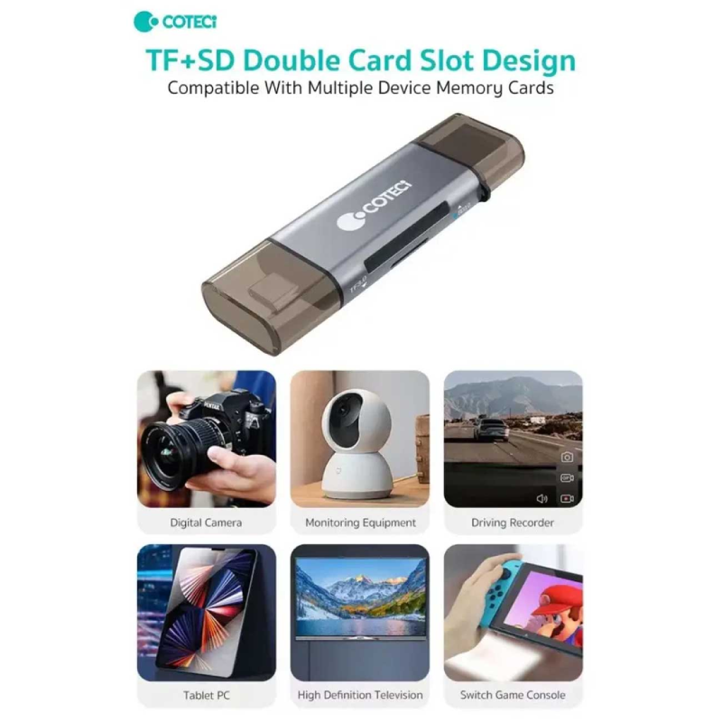 قیمت و خرید رم ریدر تایپ سی و یو اس بی به کارت خوان کوتسی مدل OF-001